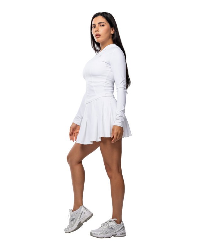Nova - White Set - Skirt & Sport Bras & Jacket